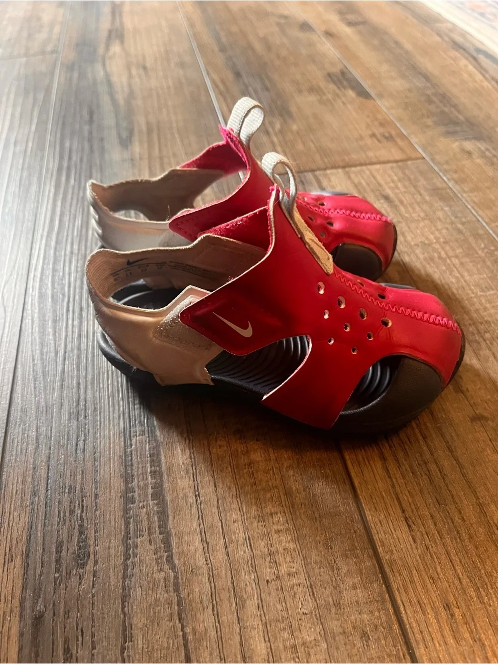 Nike Kids Red and Gray Water Sandals